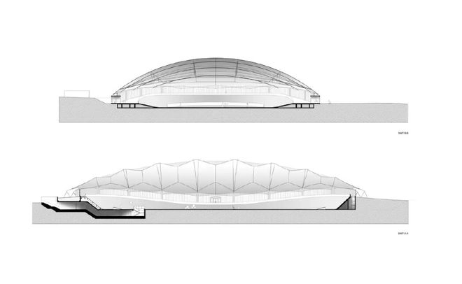 南宫NG·28(中国)官方网站建筑图纸：剖面图中的大跨度体育场(图3)